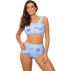 Marko Bikini Set Μπουστάκι Ψηλόμεσο Floral Γαλάζιο M-723