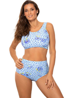 Marko Bikini Set Μπουστάκι Ψηλόμεσο Floral Γαλάζιο M-723