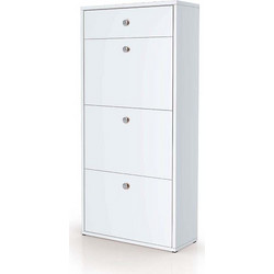Genomax Παπουτσοθήκη Ξύλινη Λευκή Μ67xΠ28xΥ139cm 1219920478