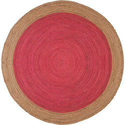 Nef-Nef Round Χαλί Στρογγυλό Καλοκαιρινό Γιούτα 150cm Coral