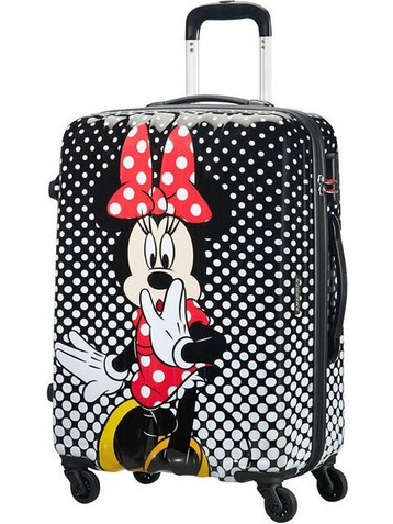 American Tourister Disney Legends Minnie Mouse Polka Dot Παιδική Βαλίτσα Μεσαία 65x47x27cm με 4 Ρόδες Μαύρη Πολύχρωμη