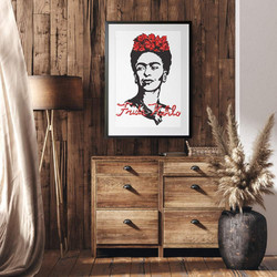 ΑΦΙΣΑ WALL-DESIGN FRIDA KALHO 49511 (PVC/PLEXIGLASS ΜΑΥΡΗ ΚΟΡΝΙΖΑ ΜΕ ΠΛΑΙΣΙΟ) 40x60cm