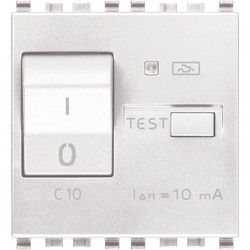 Διακόπτης ΜΤ με Ρελλέ 1P+N C10 RCBO 120-230V 10mA Λευκός Eikon
