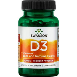 Swanson D3 5000iu 250 Μαλακές Κάψουλες