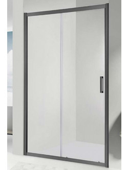 Amco Nettuno 6121 Πόρτα Συρόμενη Ντουζιέρας 140x180cm Μαύρο Ματ πλαίσιο
