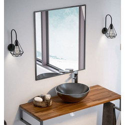 Kestel Έπιπλο Veneer Μπάνιου 120 εκ. Με Μαύρο Νιπτήρα Και Καθρέπτη