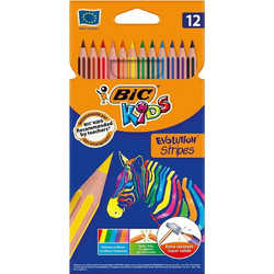 BIC Kids Evolution Stripes Ξυλομπογιές Σετ 12τμχ