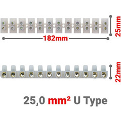 Κλέμμες Σειρά 12 Θέσεων 25mm u Type