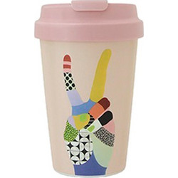 Chic Mic Ποτήρι Bamboo με Καπάκι Peace 350ml BPE114