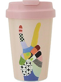 Chic Mic Ποτήρι Bamboo με Καπάκι Peace 350ml BPE114