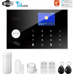 EMASTIFF W7B1 WIFI Πλήρες Σύστημα Συναγερμού με Ανιχνευτή Κίνησης, Αισθητήρα Πόρτας, Σειρήνα, 2 Τηλεχειριστήρια, 2 Tags RFID και έλεγχο μέσω WiFi, τηλεφώνου GSM - Alarm System