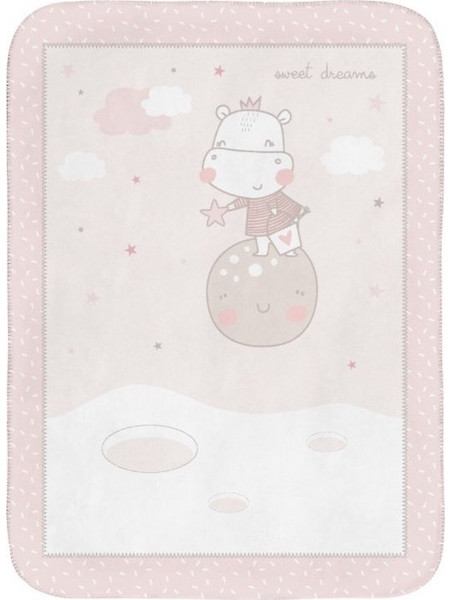 KikkaBoo Hippo Dreams Κουβέρτα Αγκαλιάς Βελουτέ 80x110 Ροζ
