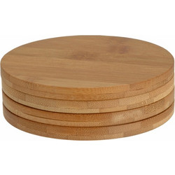 Σετ/4 στρογγυλά σουβέρ bamboo, 11cm