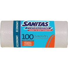 Σακούλες Απορριμμάτων Professional Γραφείου Λευκές Sanitas 50x50εκ (Συσ./100τεμ)
