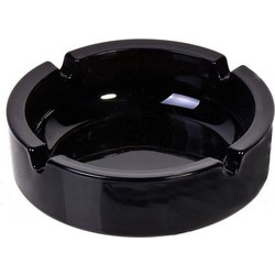 Σταχτοδοχείο Γυάλινο Μαύρο Φ10.6cm Uniglass
