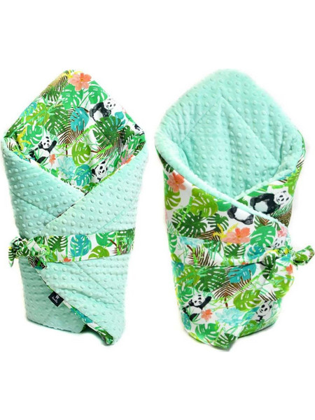 Lanila Jungle Bears Κουβέρτα Αγκαλιάς Βελουτέ 75x75 Πράσινη Mint