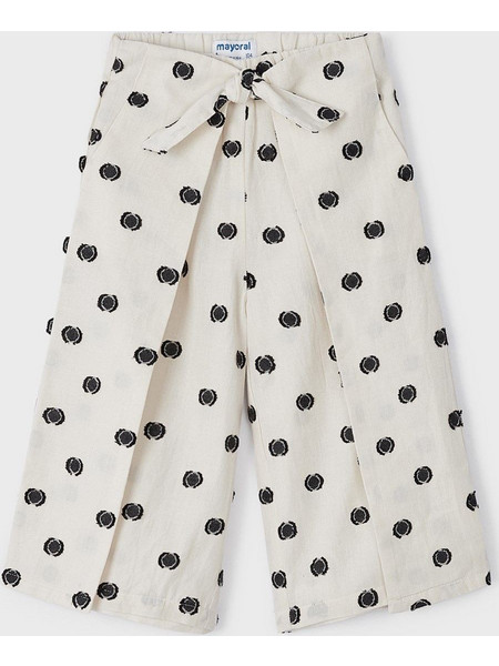 Mayoral Mini Παντελόνι Cropped Πουά Χρώμα 54 Μπεζ Ανοιχτό (23-03507-054)