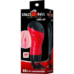 Crazy Bull Flora Pussy Voice Pocket Pussy & Sleeve Αυνανιστήρι με Δόνηση Red