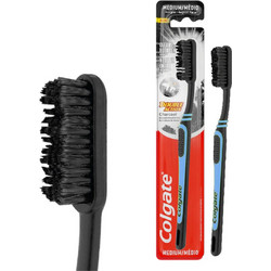 Colgate Double Action Charcoal Medium Οδοντόβουρτσα Μαύρη Μπλέ