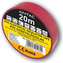 Entac Ταινία 19mm x 20m Κόκκινη - Μονωτική Ταινία