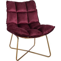 HomeMarkt Πολυθρόνα Βελούδινη Κόκκινη Dejana HM8632.06