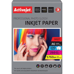 Active Jet Χαρτί Φωτογραφικό Γυαλιστερό 100 Φύλλα A6 260gr Expacjpap0019