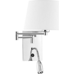 Φωτιστικό Απλίκα Cingo 1xE27 Max 60W + 3W LED 3000K 180Lm Αλουμίνιο Λευκό