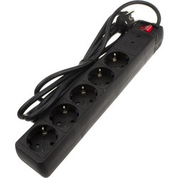 POWERTECH πολύπριζο ασφαλείας PT-883, 5x schuko, 16A, 3m, μαύρο