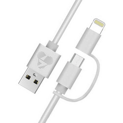 Καλώδιο POWERTECH USB σε Micro/Lightning prime PT-707 MFi 1m λευκό χρώμα - PT-707