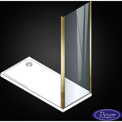 Πλαϊνό Σταθερό Ντουζιέρας Devon Noxx SPN80C-211 Gold Brushed 77-79X200εκ