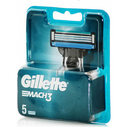 Gillette Mach 3 Ανταλλακτικά Ξυραφάκια με 3 Λεπίδες & Λιπαντική Ταινία 5τμχ