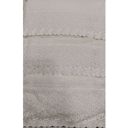 Klotsotiras Σετ Πετσέτες με δαντέλα 3 τεμ. 14001 White