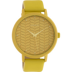 Oozoo Timepieces Γυναικείο Ρολόι με Κίτρινο Δερμάτινο Λουράκι C10655