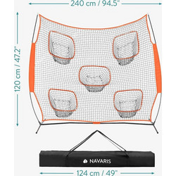 Navaris Quarterback Handball Net 8'x8' - Πτυσσόμενο Δίχτυ Προπόνησης για Ποδόσφαιρο & Χάντμπολ με Θήκη Μεταφοράς - 2.4m (57809.4