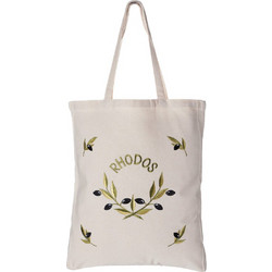 Τσάντα με κέντημα ελιά (45cm x 38cm) RHODES Silk Fashion