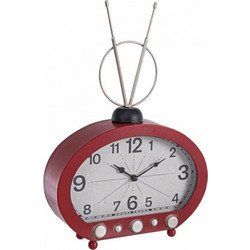 Επιτραπέζιο Ρολόι Charles Ραδιόφωνο Μεταλλικό Κόκκινο 45.5 εκ