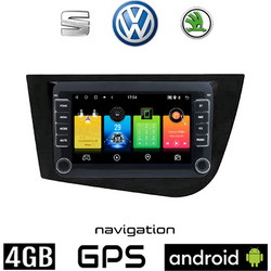 SEAT LEON (2005-2011) Android οθόνη αυτοκίνητου 4GB με GPS WI-FI (ηχοσύστημα αφής 7" ιντσών Apple Carplay Android Auto OEM Youtube Playstore MP3 USB Radio Bluetooth Mirrorlink εργοστασιακή, 4x60W, μαύ