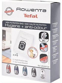 Rowenta Hygiene+ Σακούλες Σκούπας 4τμχ Συμβατές με Σκούπα Rowenta / Tefal