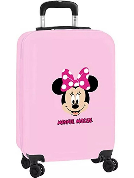 Safta Minnie Mouse Παιδική Βαλίτσα Καμπίνας 55x35x20cm με 4 Ρόδες Ροζ