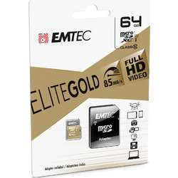 Emtec Gold+ microSDXC 64GB Class 10 U1 UHS-I 85MB/s + Adapter