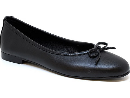 Bigshoes GA1137-01 Δερμάτινη Μπαλαρίνα Μαύρη