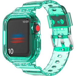 Διαφανής θήκη & λουράκι 38/42mm - Πράσινο Fluo