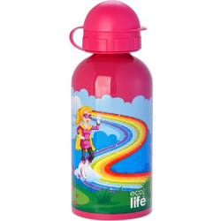 Ecolife Super Girl Παιδικό Μπουκάλι Θερμός Ανοξείδωτο BPA Free Φούξια 500ml
