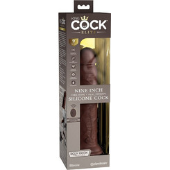 Pipedream King Cock Elite Vibrating Ρεαλιστικός Δονητής για Ζευγάρια με Τηλεχειριστήριο 23cm Καφέ