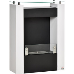 Τζάκι HOMCOM Bio Ethanol with 1,5L Tank Bio Fireplace Coverage 20m - Λευκό/Μαύρο 820-212