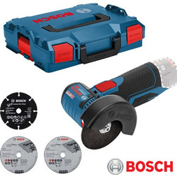 Bosch GWS 12V-76 (2x3.0Ah) 06019F2003 Γωνιακός Τροχός Μπαταρίας 12V 76mm Solo 2Ah