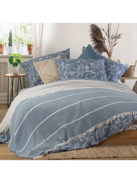 Κουβέρτα Blue World Blue Nef-Nef Μονό 170x240cm 100% Βαμβάκι