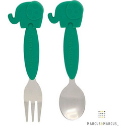 Marcus & Marcus Spoon & Fork Σετ Παιδικό Βρεφικό Πιρούνι & Κουτάλι 36m+ Πράσινο 2τμχ