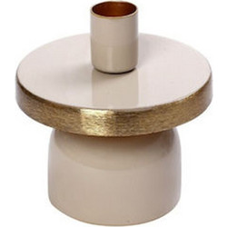 Κηροπήγιο μεταλλικό μπεζ/χρυσό 10cm Espiel AKA219K6