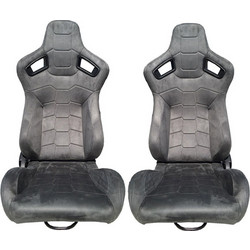 Carner Καθίσματα Bucket R8 Suede Alcantara Γκρι Σετ 2τμχΚωδικός: 0021913